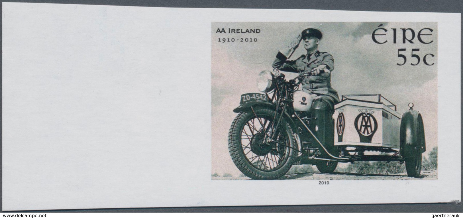 Irland: 2010, 55c. Irish Automobile Association IMPERFORATE Proof, Mint Never Hinged. - Covers & Documents