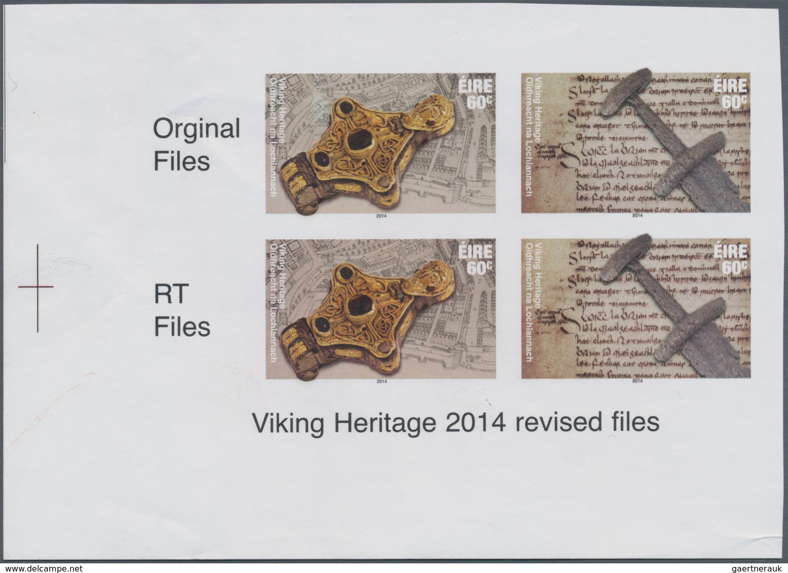 Irland: 2014, Viking Heritage, IMPERFORATE Imprint Proof Block With Two Se-tenant Pairs, Mint Never - Covers & Documents