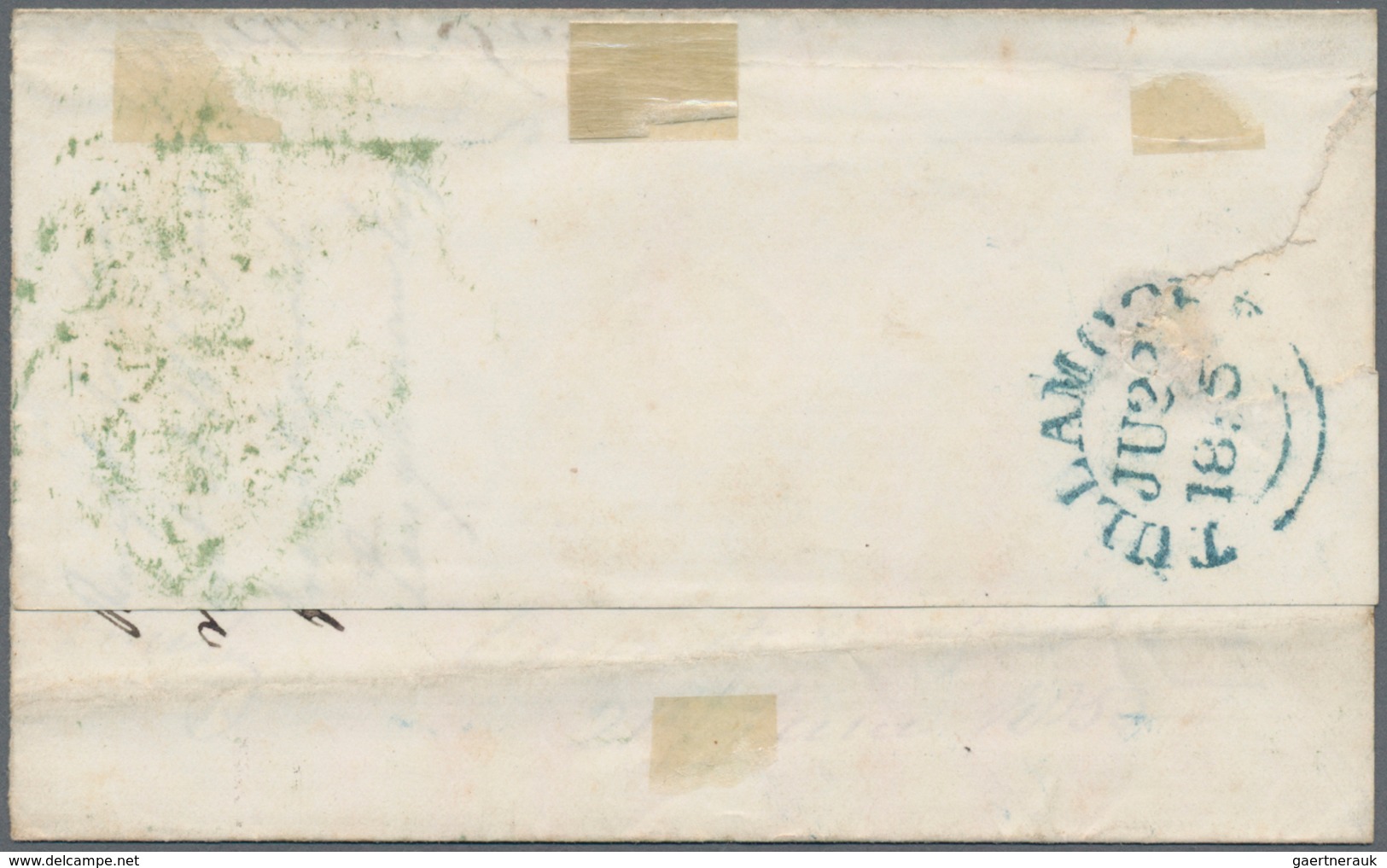 Irland - Stempel: 1855, 4 P Red-brown Cancelled With Green Dublin Diamond Postmark "186" (english St - Otros & Sin Clasificación