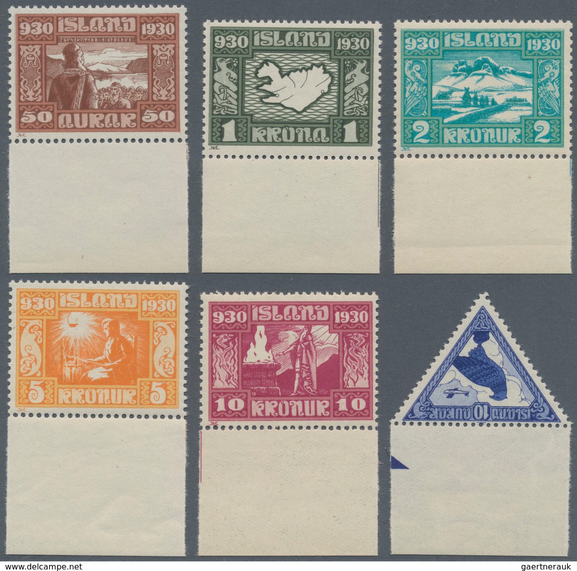 Island: 1930, 1000 Years State Parliament, Snow-white Luxury Set Of Unfolded Sheet Margin, Mint, M€7 - Other & Unclassified