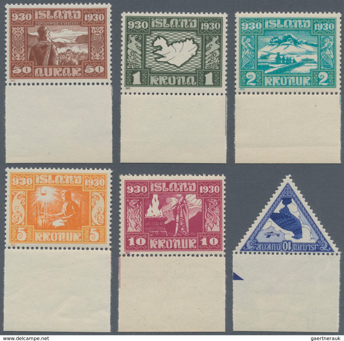 Island: 1930, 1000 Years State Parliament, Snow-white Luxury Set Of Unfolded Sheet Margin, Mint, M€7 - Andere & Zonder Classificatie