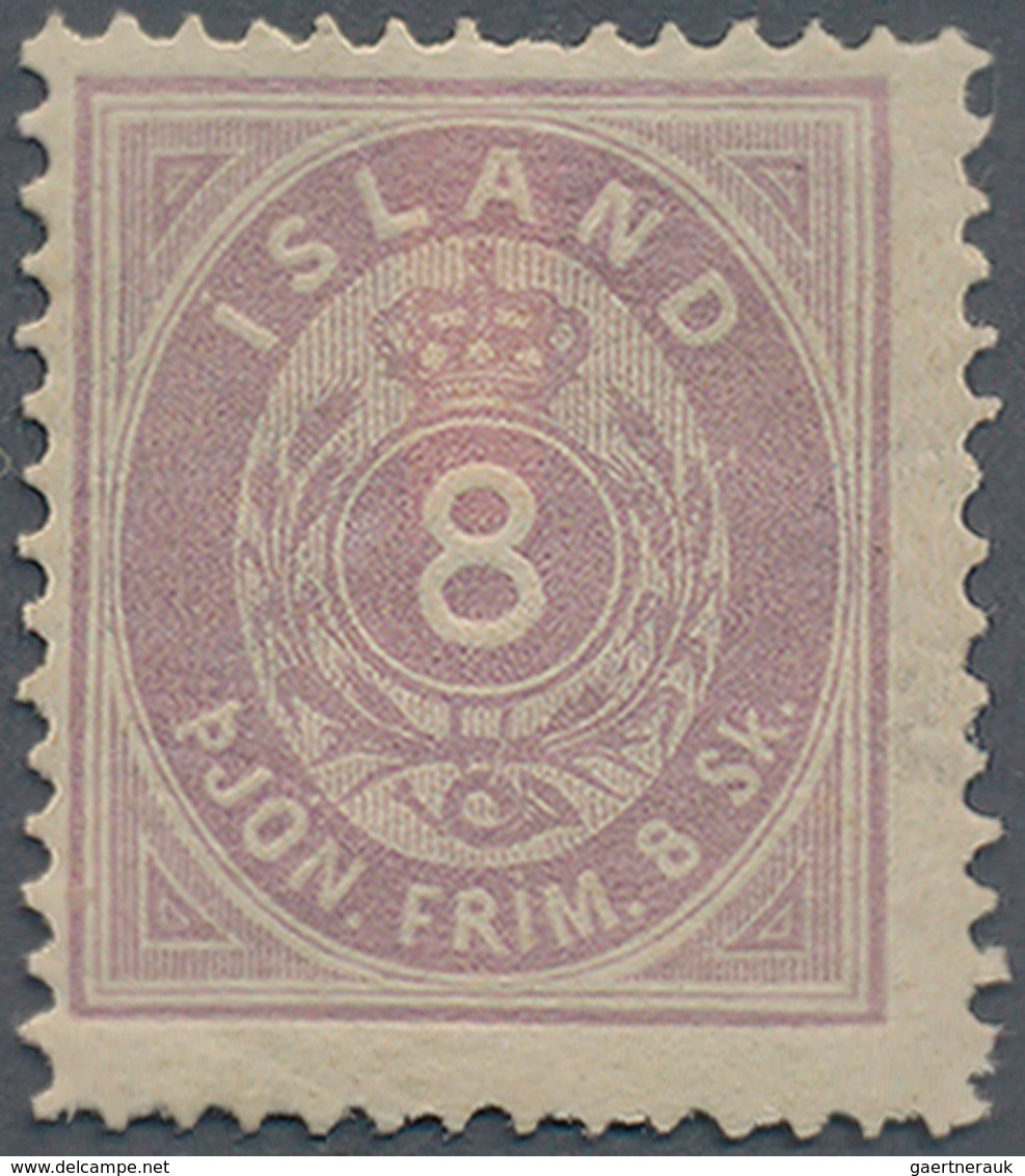 Island - Dienstmarken: 1873, 8 Skill. Lilac Perf. 14 X 13½ Mint Heavy Hinged, Scarce Stamp! Mi. € 48 - Officials