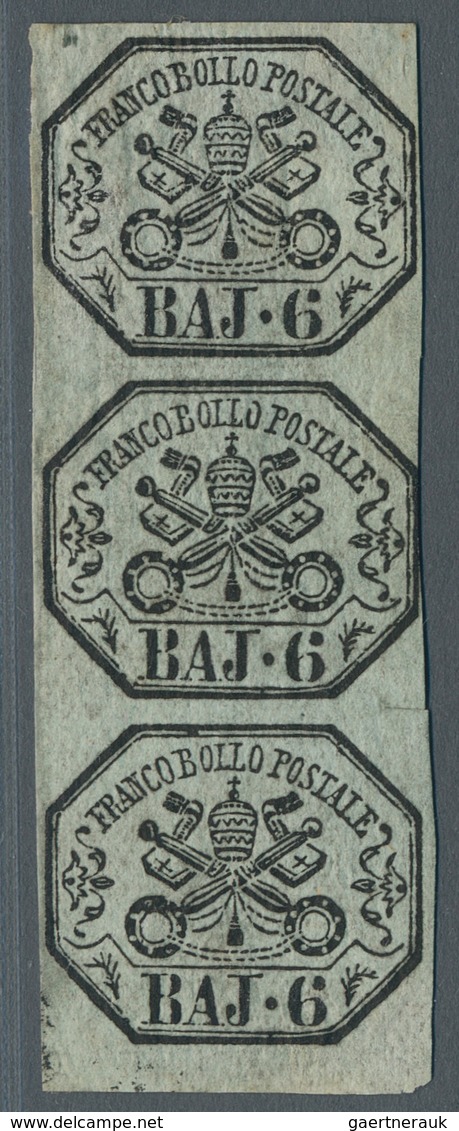 Italien - Altitalienische Staaten: Kirchenstaat: 1852, 6 Baj. Grigio Verdastro, 6b. Greenish Grey, V - Papal States