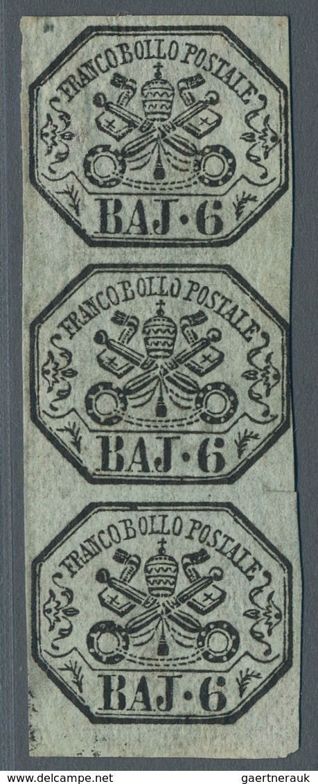 Italien - Altitalienische Staaten: Kirchenstaat: 1852, 6 Baj. Grigio Verdastro, 6b. Greenish Grey, V - Kerkelijke Staten