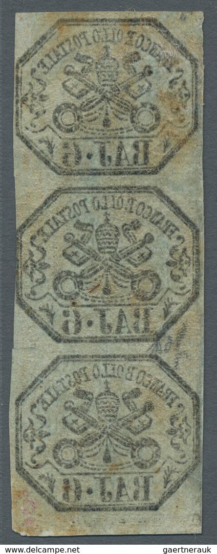 Italien - Altitalienische Staaten: Kirchenstaat: 1852, 6 Baj. Grigio Verdastro, 6b. Greenish Grey, V - Kerkelijke Staten