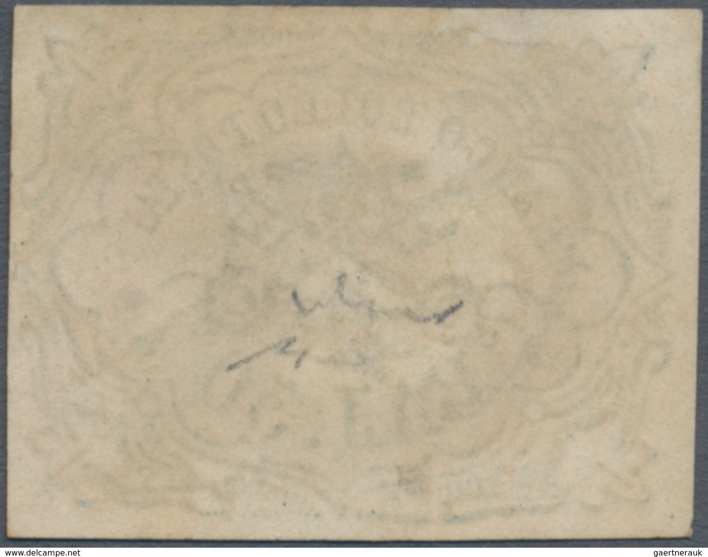 Italien - Altitalienische Staaten: Kirchenstaat: 1852, 50 Baj. Blue Cancelled With Circle Postmark, - Kerkelijke Staten