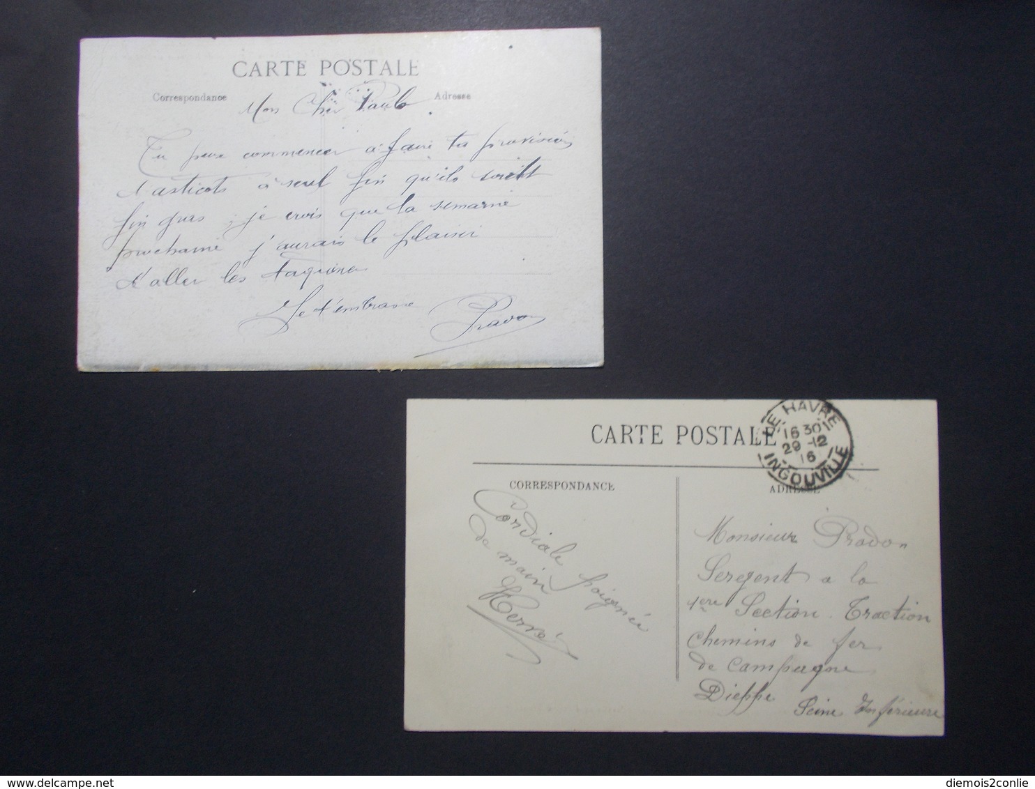 Lot 2 Cartes Postales Bateaux Divers LE HAVRE (2779) - Autres & Non Classés