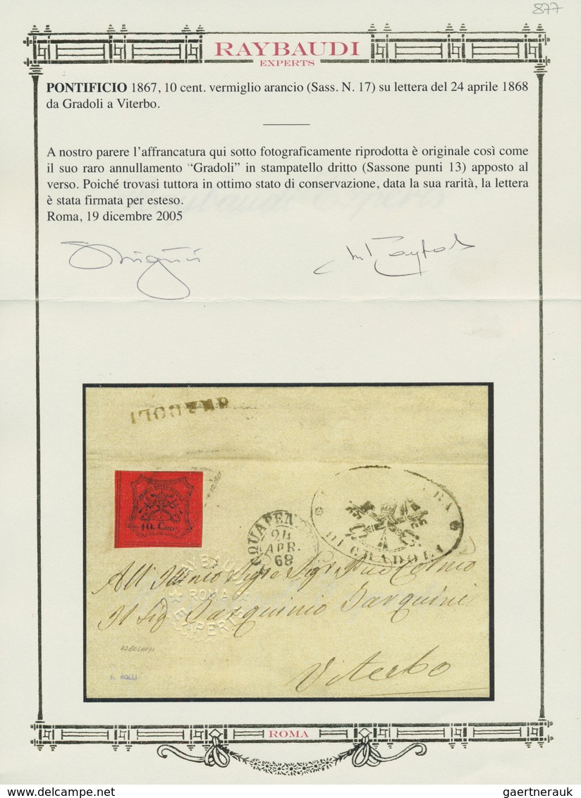 Italien - Altitalienische Staaten: Kirchenstaat: 1867: GRADOLI, Rare "GRADOLI" Post Mark In Straight - Kerkelijke Staten