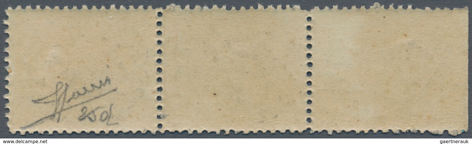 Italien - Altitalienische Staaten: Kirchenstaat: 1868: 5 Cents, Dark Blue, Horizontal Strip Of Three - Papal States