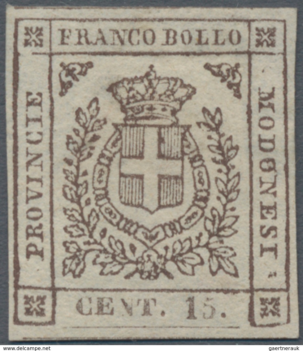 Italien - Altitalienische Staaten: Modena: 1859, 15 C Brown Unused With New Gum, All Sides Full Marg - Modena