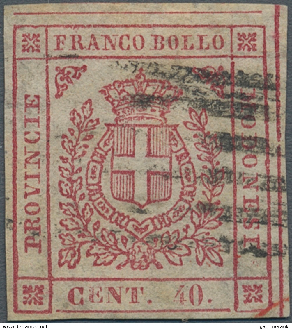 Italien - Altitalienische Staaten: Modena: 1859. Provisional Government. 40 Centesimi Rose-carmine, - Modena