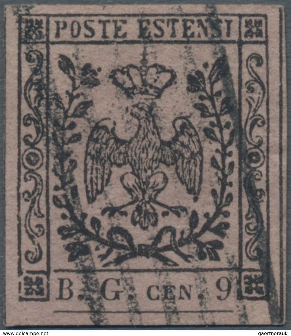 Italien - Altitalienische Staaten: Modena - Zeitungsstempelmarken: 1853, 9 C Black On Violet-grey Ca - Modena