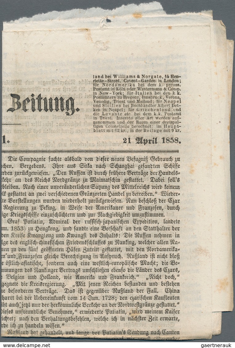 Italien - Altitalienische Staaten: Modena - Zeitungsstempelmarken: 1857. 10 C Black On Grey-violet P - Modena