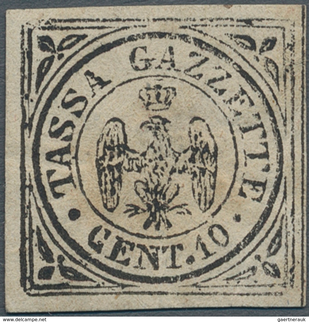 Italien - Altitalienische Staaten: Modena - Zeitungsstempelmarken: 1859.Newspaper Tax Stamp. 10 C Bl - Modena