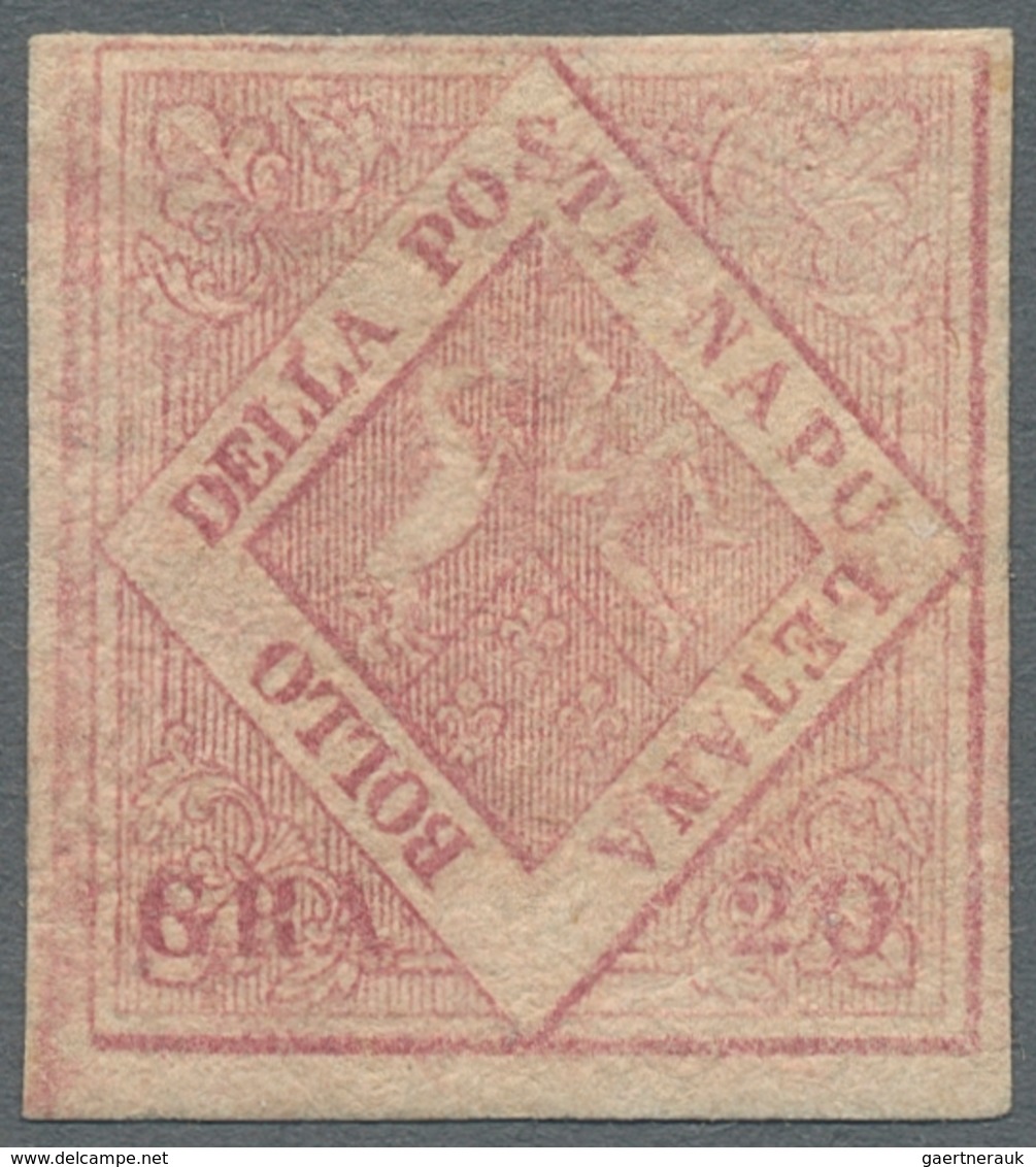 Italien - Altitalienische Staaten: Neapel: 1858, "20 Gr. Lilac Rose", Color-fresh Value With Full To - Naples