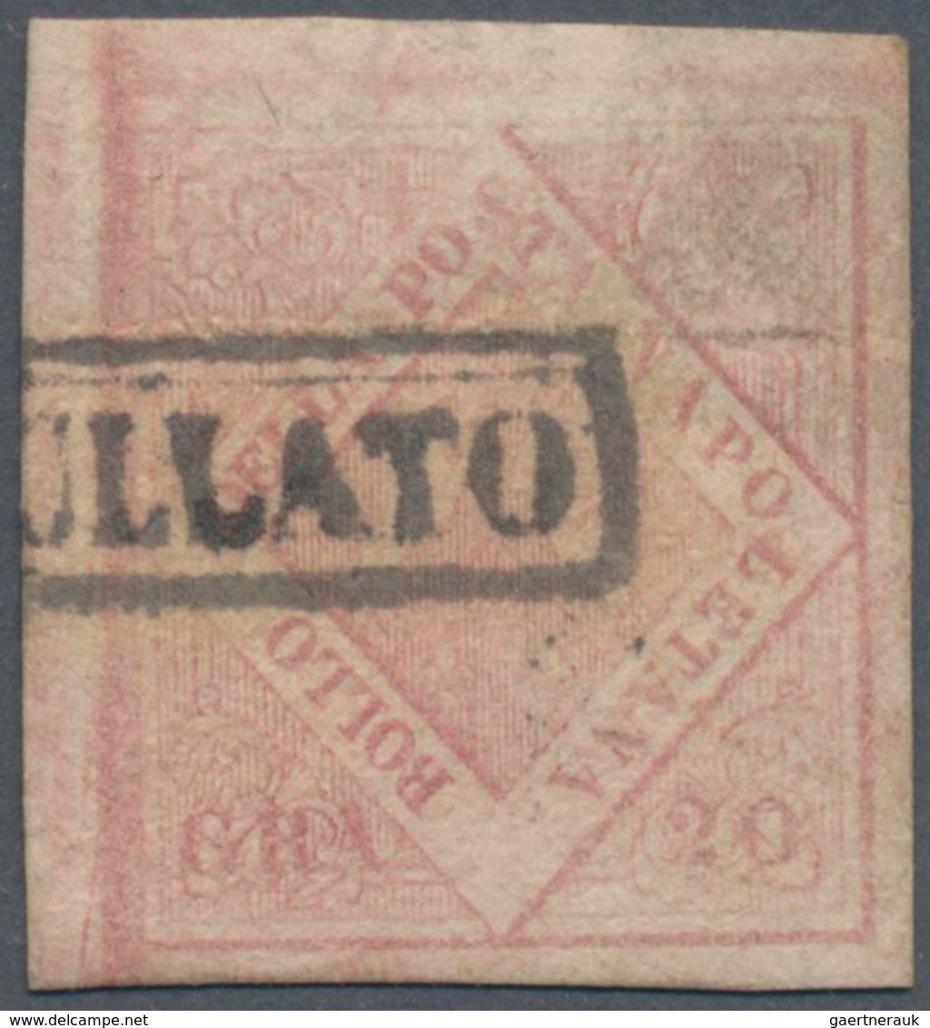 Italien - Altitalienische Staaten: Neapel: 1858, 20 Gr Lilac-rose Cancelled With Frame Postmark "ANN - Naples