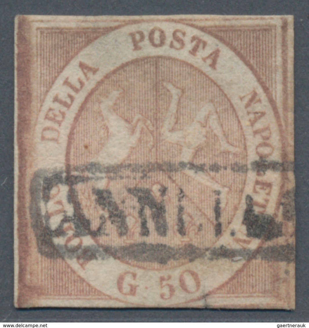 Italien - Altitalienische Staaten: Neapel: 1859. 50 Grana Brownish Rose, Cancelled By Bigger Part Of - Napels