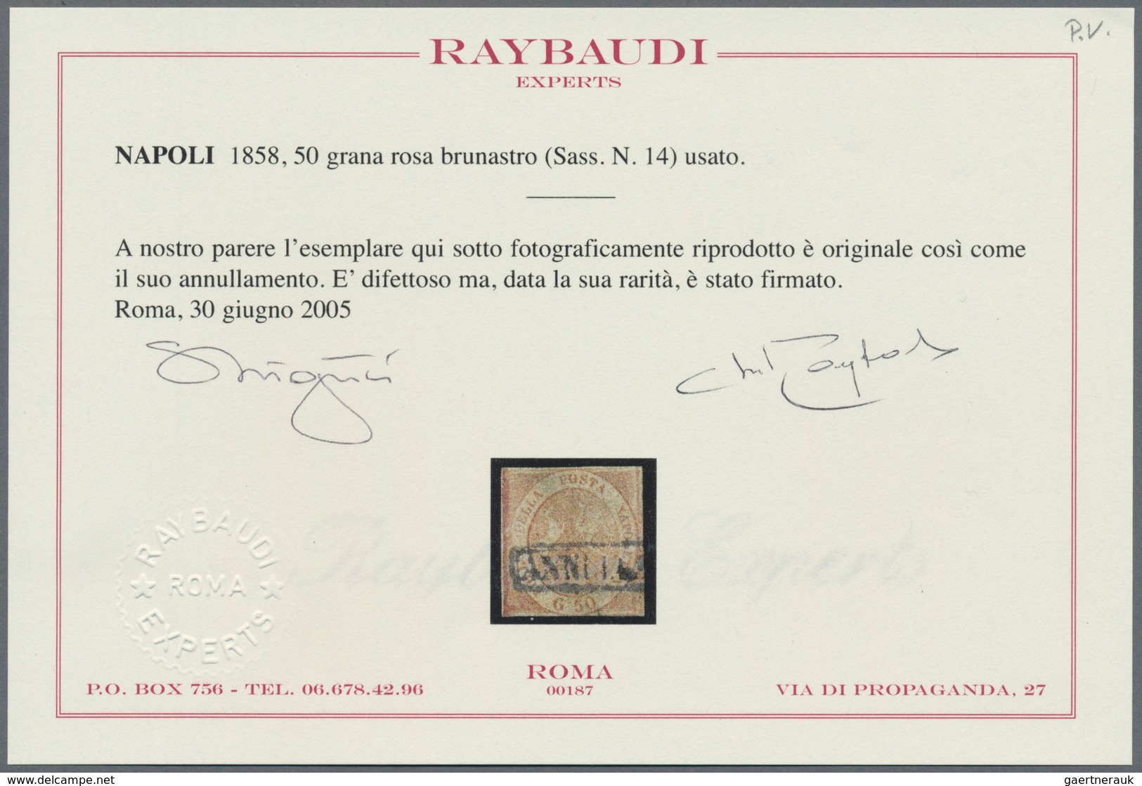 Italien - Altitalienische Staaten: Neapel: 1859. 50 Grana Brownish Rose, Cancelled By Bigger Part Of - Naples