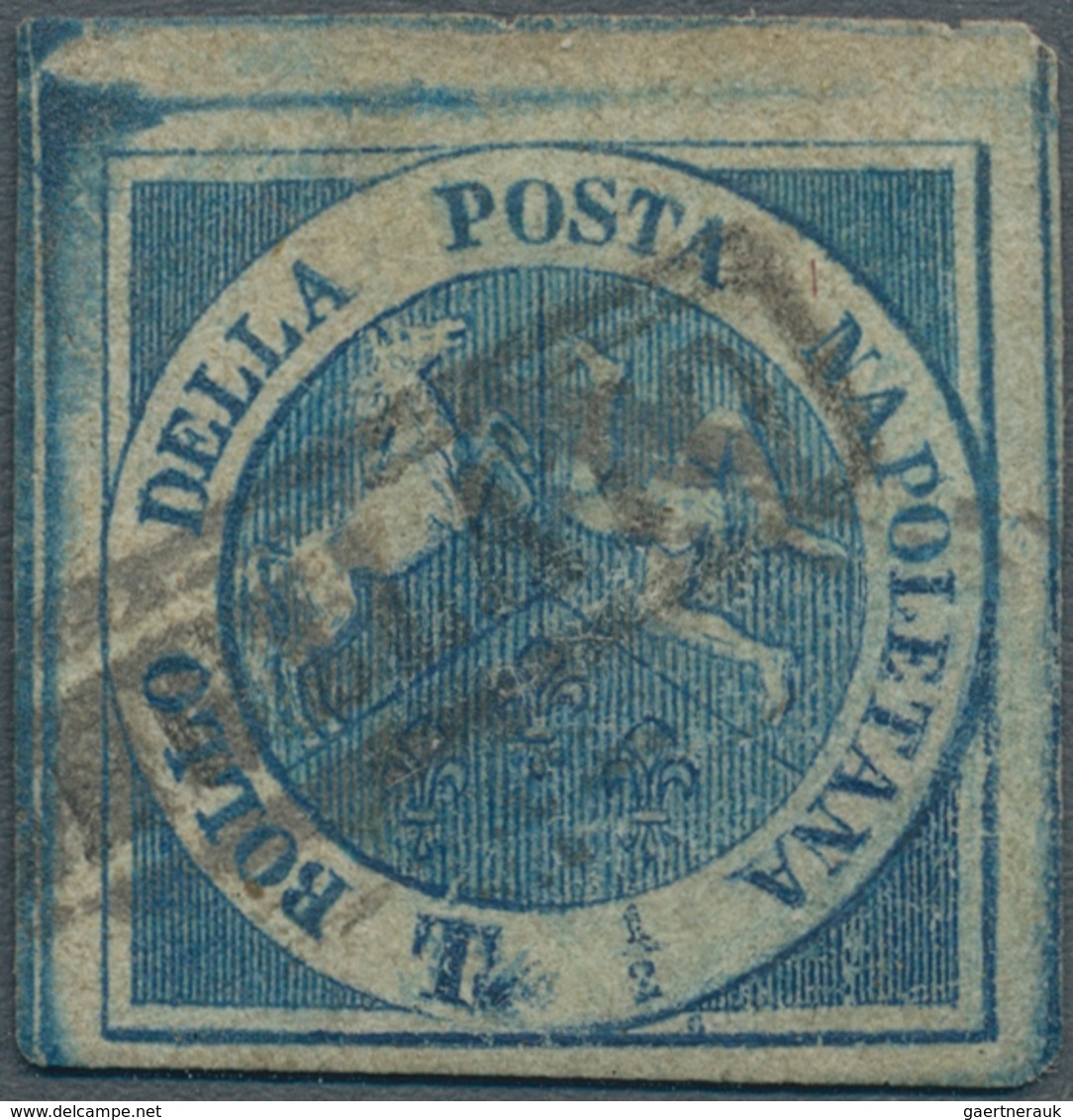 Italien - Altitalienische Staaten: Neapel: 1860. 1/2 Tornese Blue So Called "Trinacria", Cancelled B - Napels