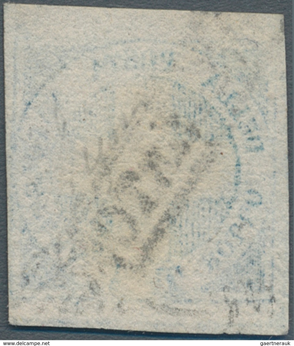 Italien - Altitalienische Staaten: Neapel: 1860. 1/2 Tornese Blue "Croce Di Savoia", Cancelled By Fr - Napels