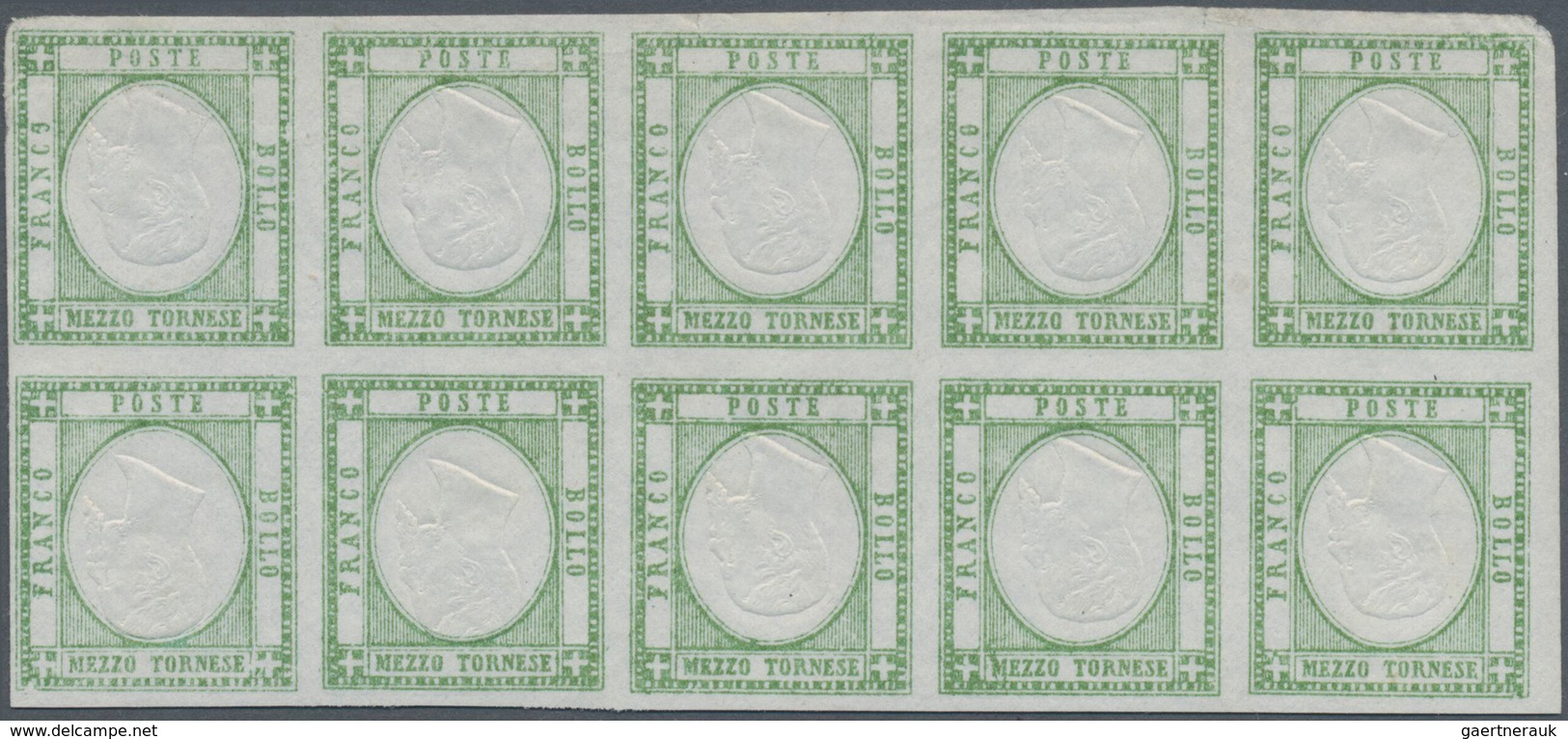 Italien - Altitalienische Staaten: Neapel: 1861, 1/2 Tornese Green Color-proof With Inverted Middle - Naples