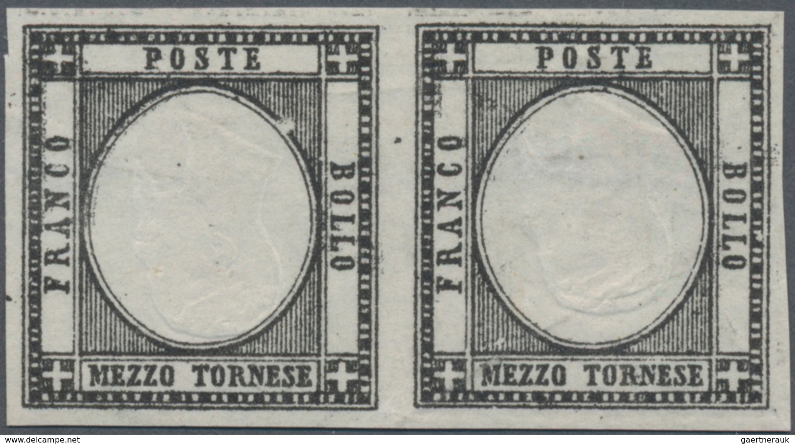 Italien - Altitalienische Staaten: Neapel: 1860, PROOF, 1/2 Tornese Black (instead Of Green), Vertic - Naples