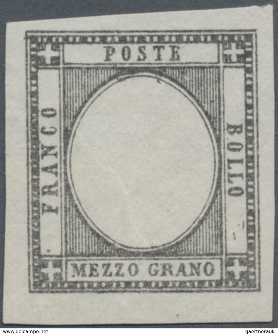 Italien - Altitalienische Staaten: Neapel: 1861. 1/2 Grana Black (instead Of Bistra), Proof Without - Nápoles