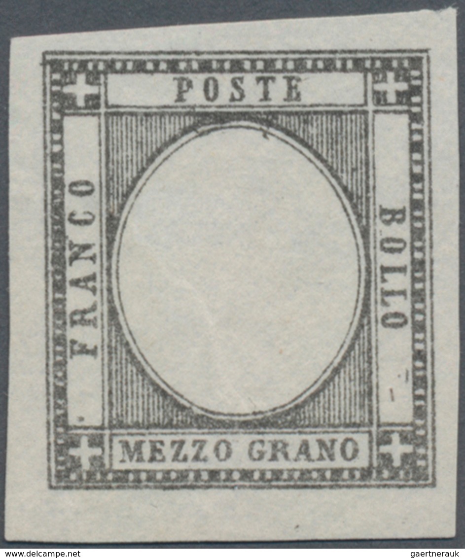 Italien - Altitalienische Staaten: Neapel: 1861. 1/2 Grana Black (instead Of Bistra), Proof Without - Napels