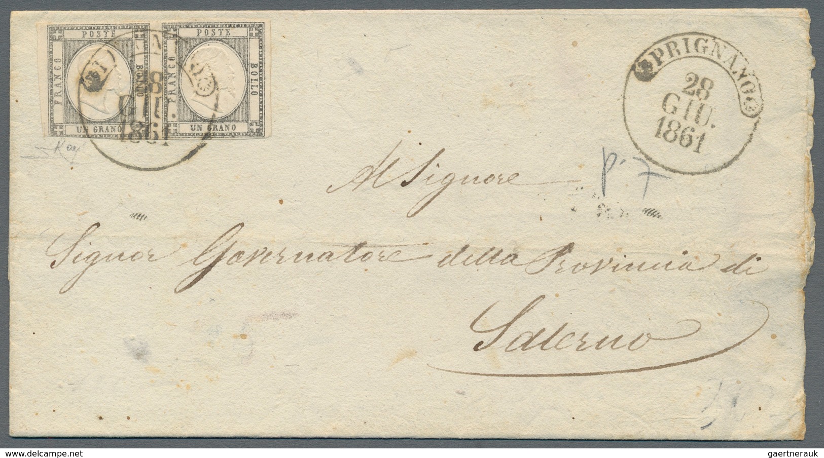 Italien - Altitalienische Staaten: Neapel: 1861, 1 Grana Light Grey (grigio Chiaro, Sassone 19 Da), - Naples