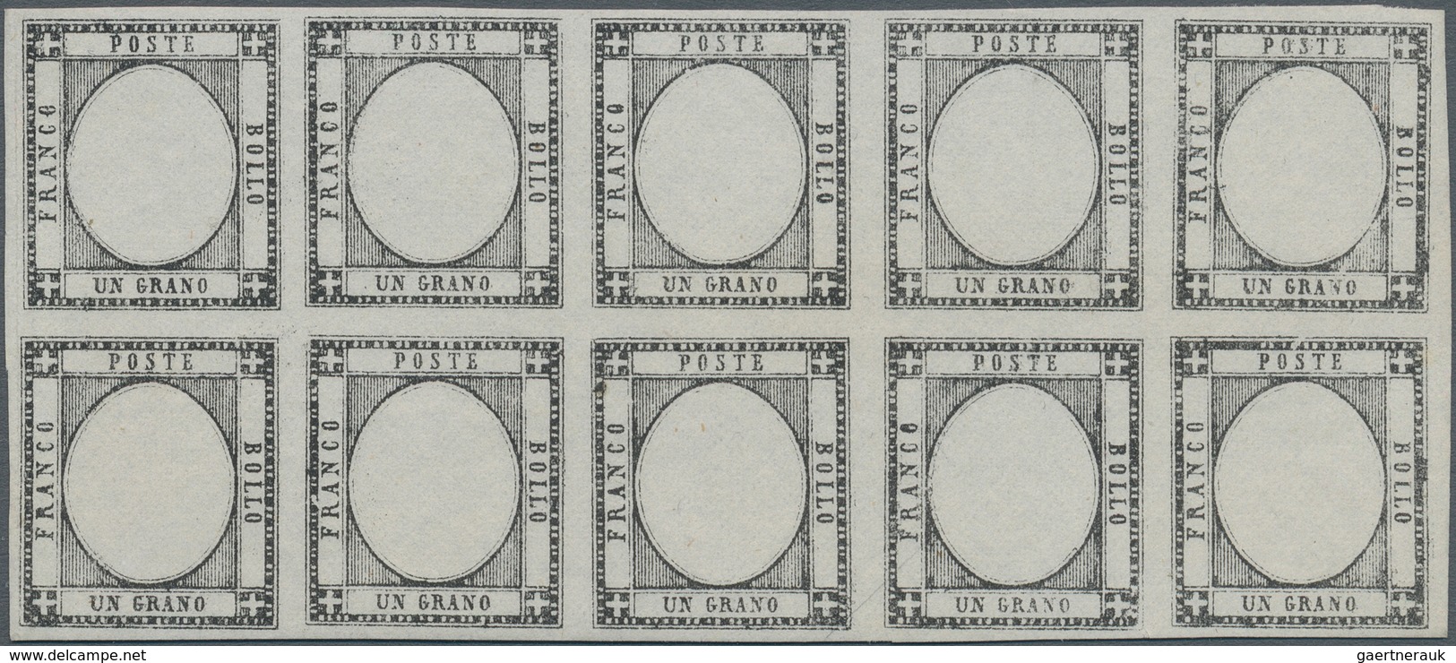 Italien - Altitalienische Staaten: Neapel: 1861. 1 Grano Nero, Proofs Without Embossed Center In The - Naples