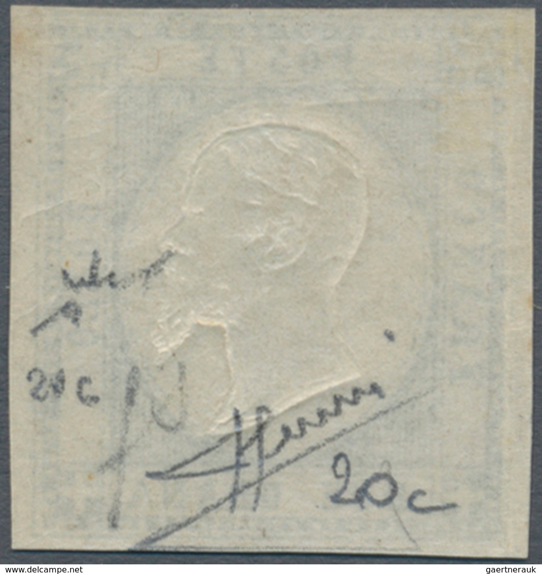 Italien - Altitalienische Staaten: Neapel: 1861, 2 Grana Greyish Blue, Mint With Gom, Signed And Cer - Naples
