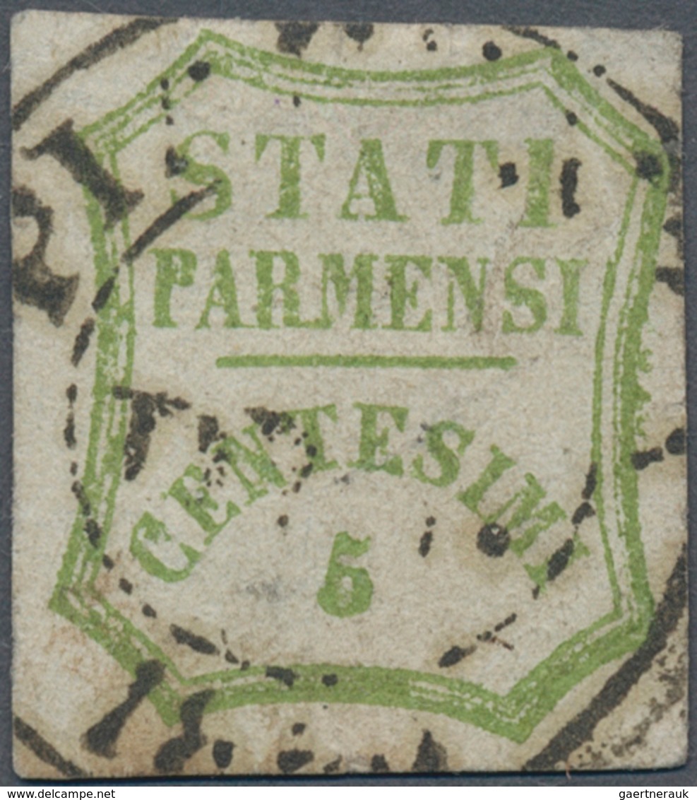 Italien - Altitalienische Staaten: Parma: 1859, Provisional Government, 5 C Yellow Green, Full Margi - Parma