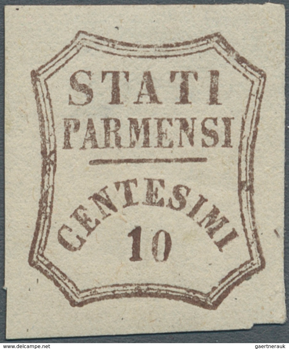 Italien - Altitalienische Staaten: Parma: 1859. Provisional Government. 10 Cent. Brown, Mint With Or - Parma