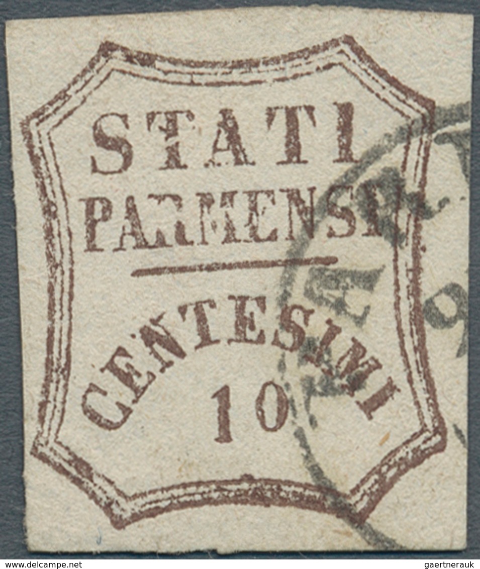 Italien - Altitalienische Staaten: Parma: 1859. Provisional Government. 10 C Dark Brown, Cancelled C - Parma
