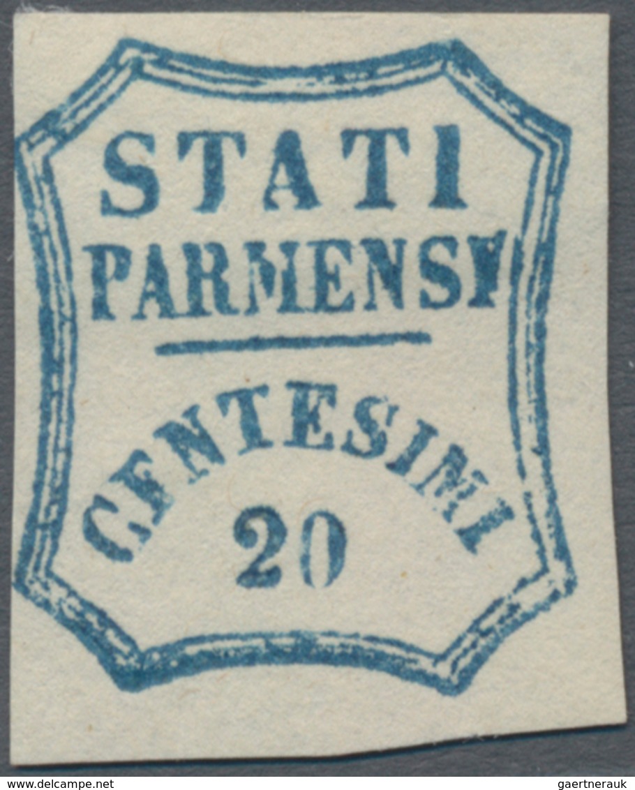 Italien - Altitalienische Staaten: Parma: 1859, 20 Cent. Blue Mint With Original Gum In Good Conditi - Parma