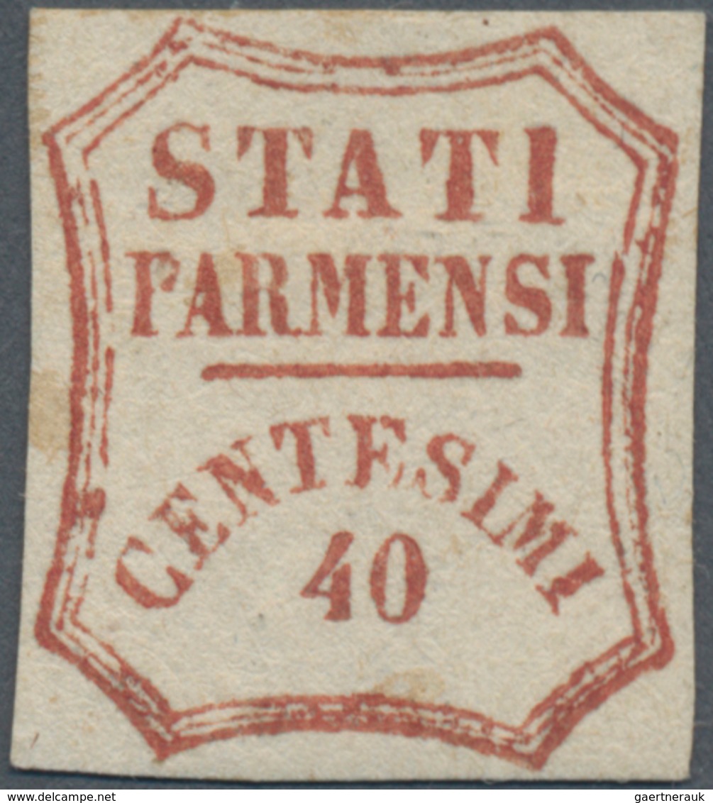 Italien - Altitalienische Staaten: Parma: 1859, Provisional Government, 40 C Brown-red, Plate I, Pos - Parma