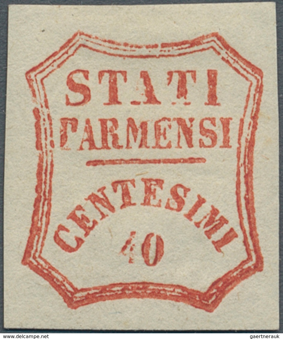 Italien - Altitalienische Staaten: Parma: 1859. Provisional Government, 40 Centesimi Vermillion, Goo - Parma