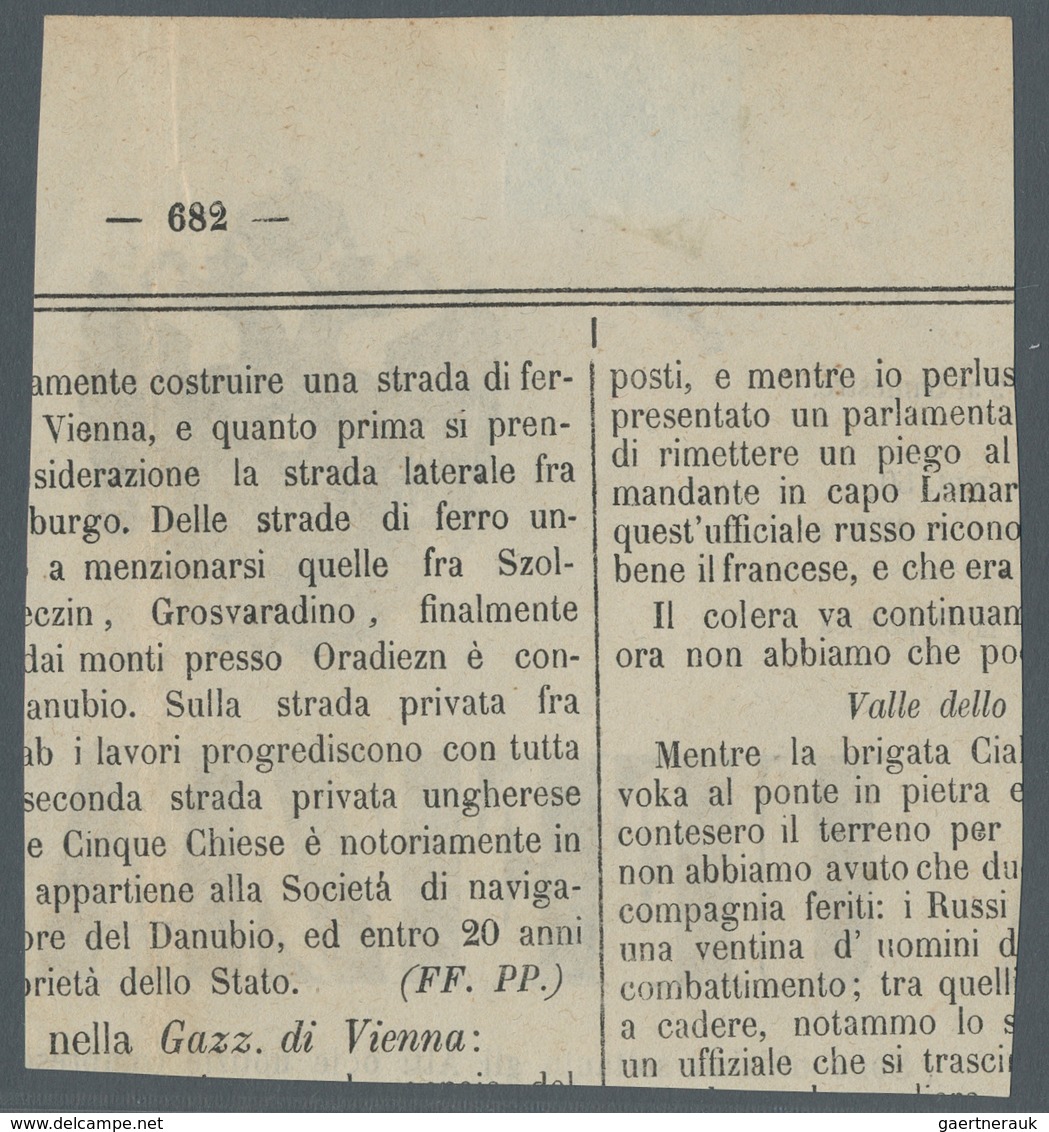 Italien - Altitalienische Staaten: Parma - Zeitungsstempelmarken: 1853, Segnatasse Per Giornali 9 Ce - Parma