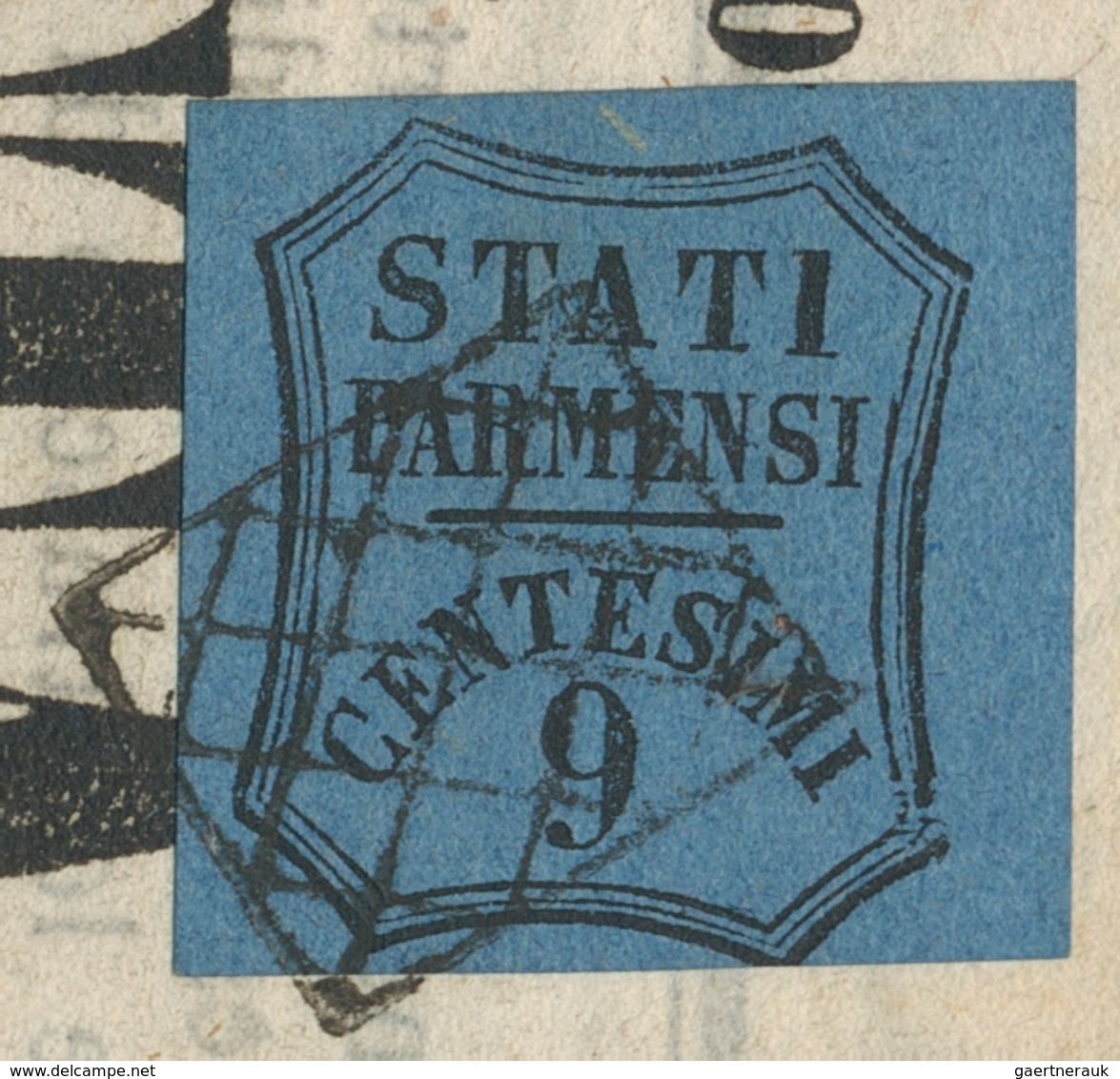 Italien - Altitalienische Staaten: Parma - Zeitungsstempelmarken: 1853, "9 C. Deep Blue (azzuro Scur - Parma