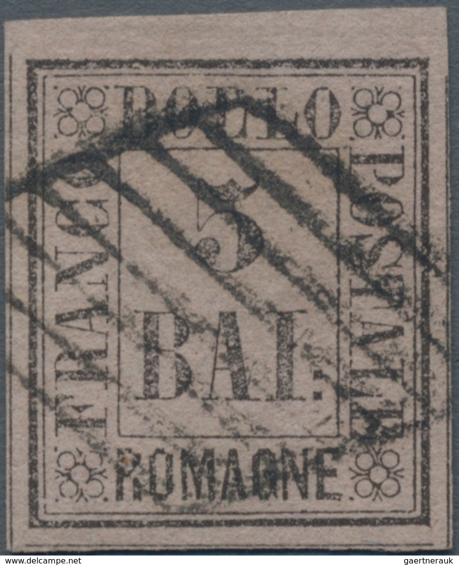 Italien - Altitalienische Staaten: Romagna: 1859. 5 BAI Purple Used With Black Grid Cancellation. Si - Romagna