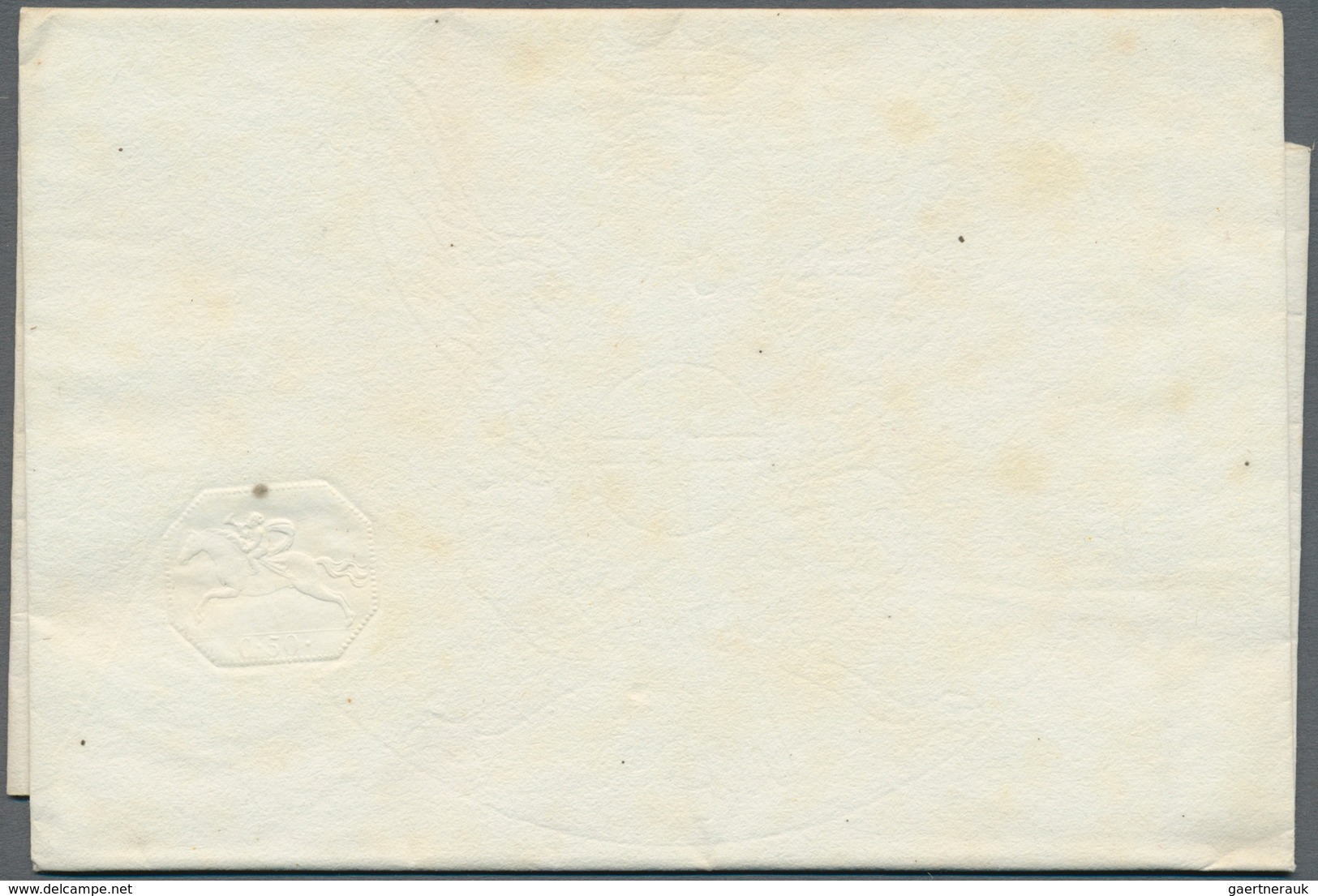 Italien - Altitalienische Staaten: Sardinien: 1820, "Cavallino 50 C", Unused, Watermark. Catalogue V - Sardinia