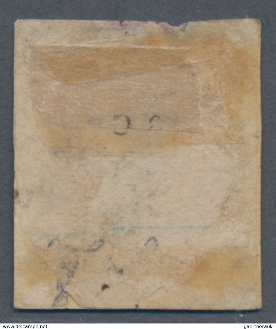 Italien - Altitalienische Staaten: Sardinien: 1851. 40 Centesimi Rose, Cancelled By Mute Sarde Rhomb - Sardinia