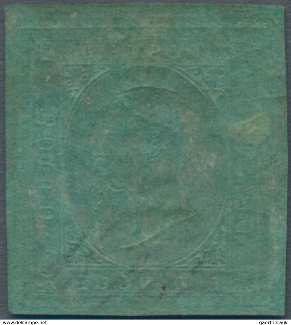 Italien - Altitalienische Staaten: Sardinien: 1853, 5 C Blue-green Unused Without Gum, All Sides Wit - Sardinia