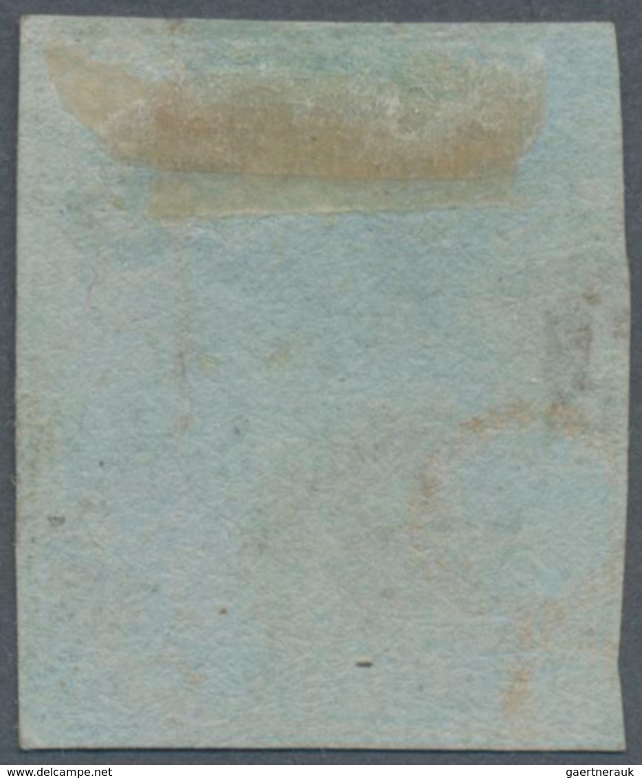 Italien - Altitalienische Staaten: Toscana: 1851, 2 So Golden Yellow On Blue Paper Cancelled With Re - Tuscany