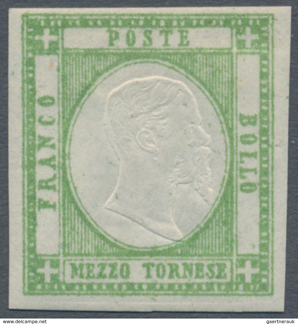 Italien: 1861, Neapolitan Province, ½t. Emerald, Bright Colour, Full To Large Margins, Mint O.g. Wit - Mint/hinged