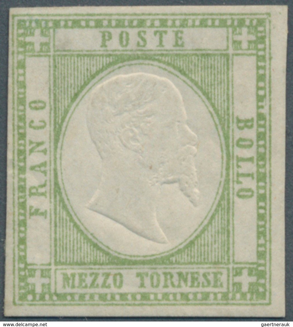 Italien: 1861, 1/2 Tornese Olive Green Mint With Complete Original Gum, All Sides Full Margins, Genu - Ongebruikt