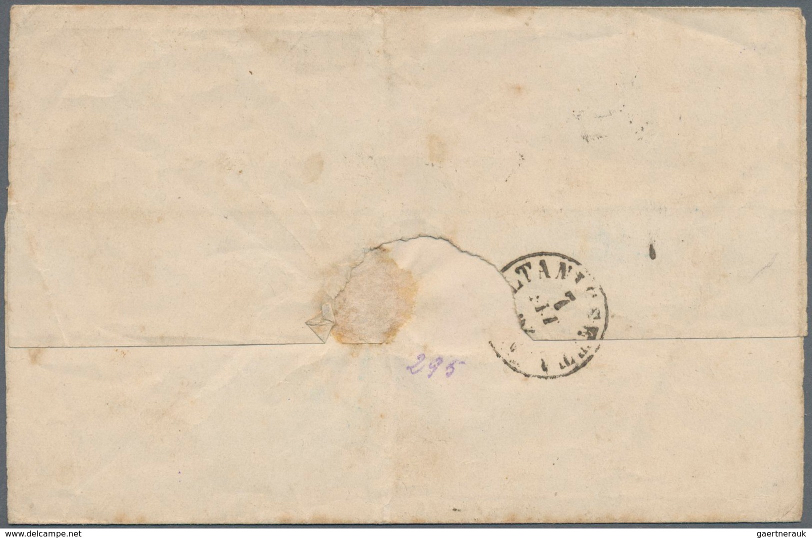 Italien: 1862, 10 Yellow-brown Imperf Mixed Franking With 20c Blue Perforated Tied By Circle Camcel - Ongebruikt