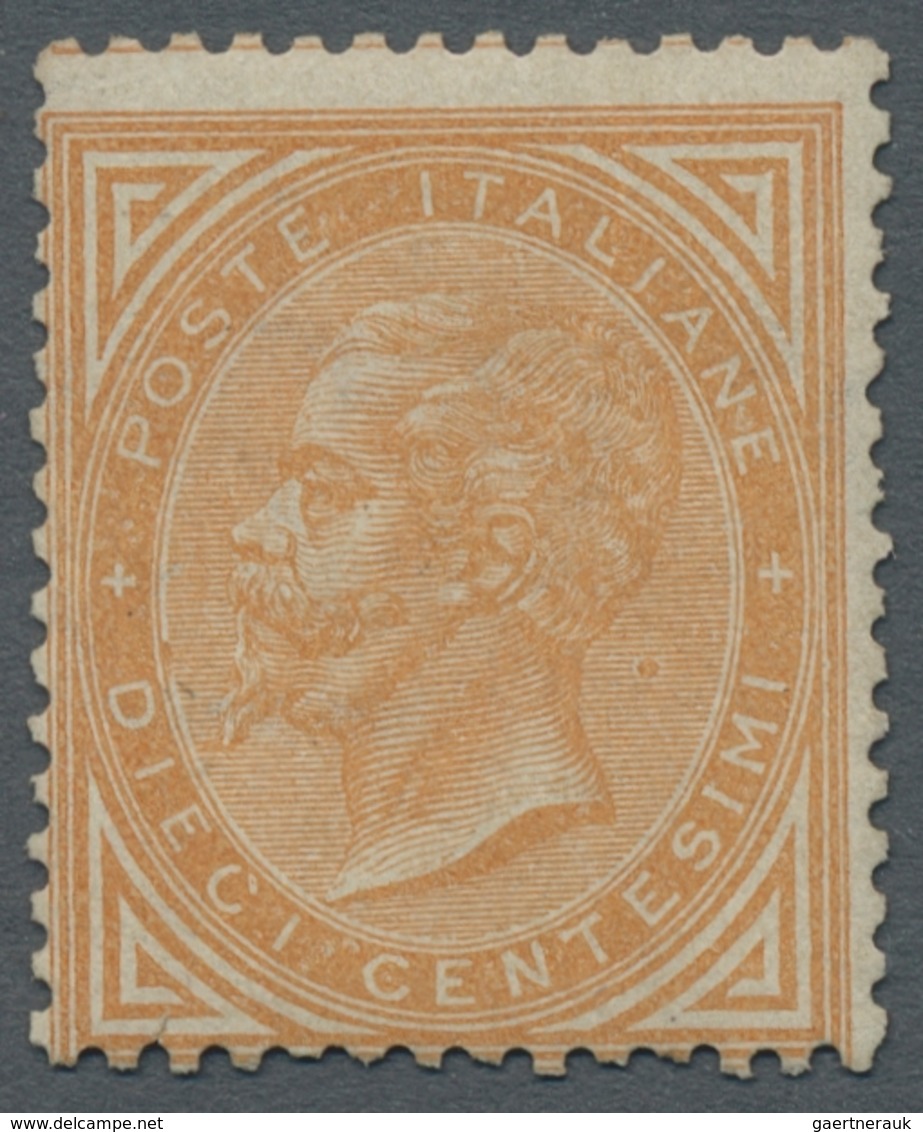 Italien: 1863, "10 C. Ochre Yellow, Turin Printing", In Typical Color, MNH Value With Normal Perfora - Mint/hinged