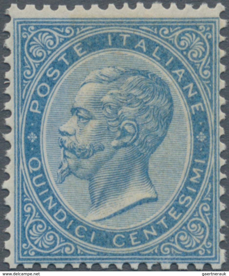 Italien: 1865, 15 Cent. Light Blue Color, Type III With Eight Additional Points, Without Overprintin - Ongebruikt