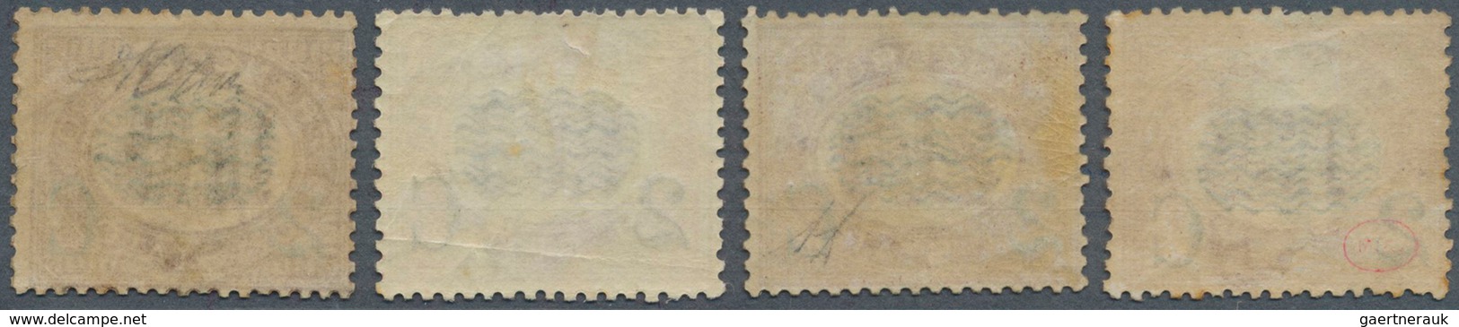 Italien: 1878, Newspaper Stamps: Surcharge 2 C In Blue On Four Different Values Incl. 0,30 L, 2,00 L - Mint/hinged